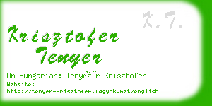 krisztofer tenyer business card